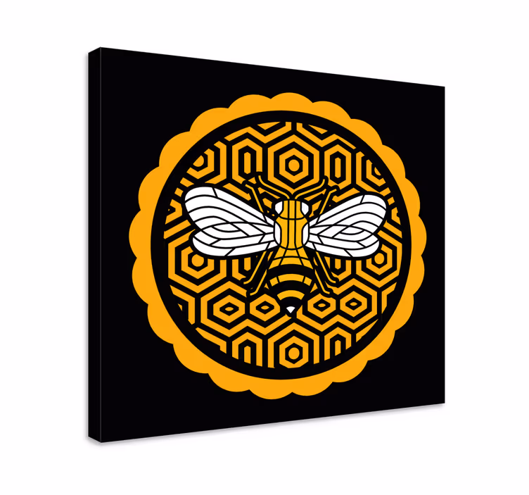 Wandbild tier biene mit sechsecken - TenStickers
