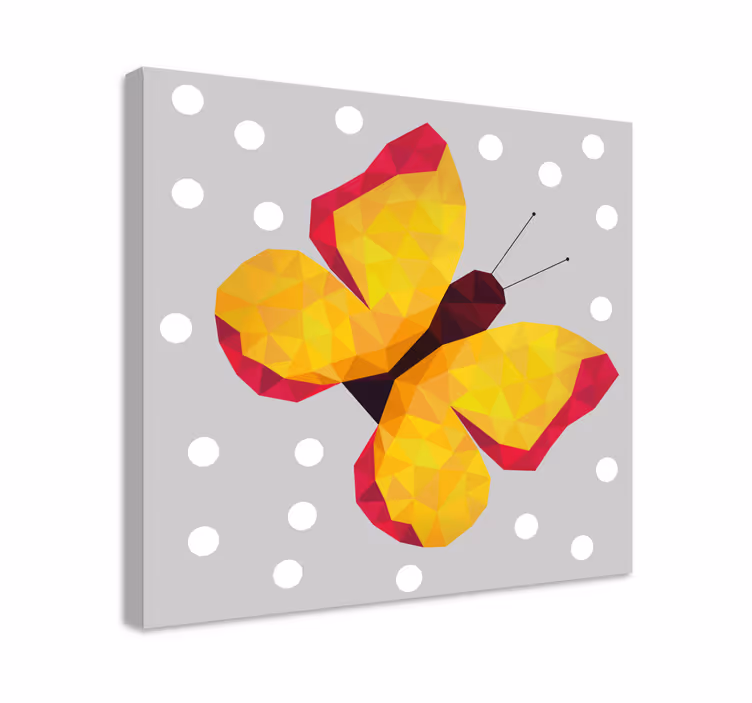 Wandbild Schmetterling gelbe geometrische flügel - TenStickers