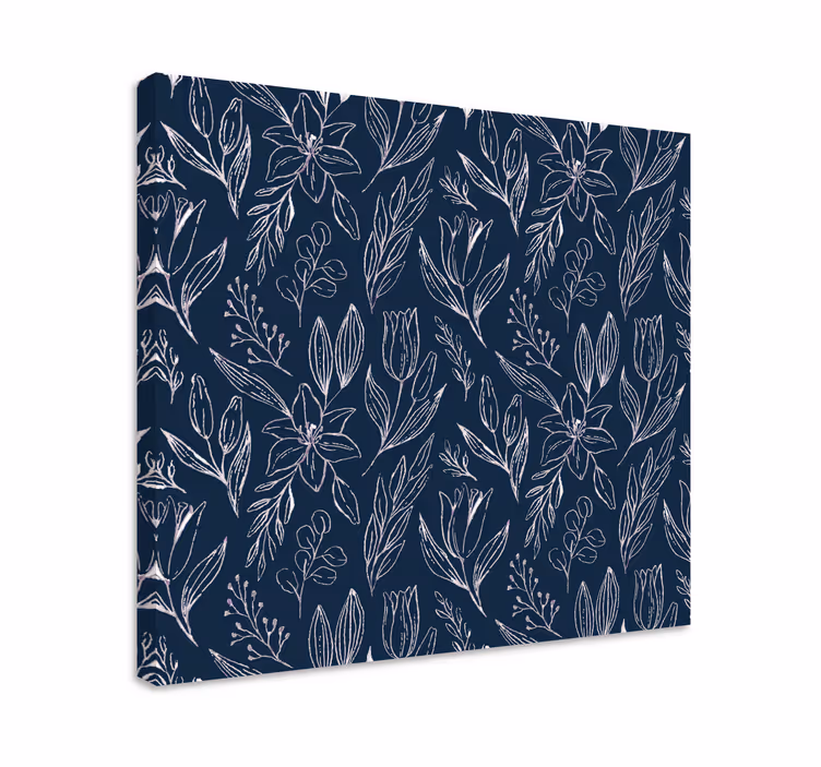 Leinwandbild mit floralem skizzenmuster - TenStickers