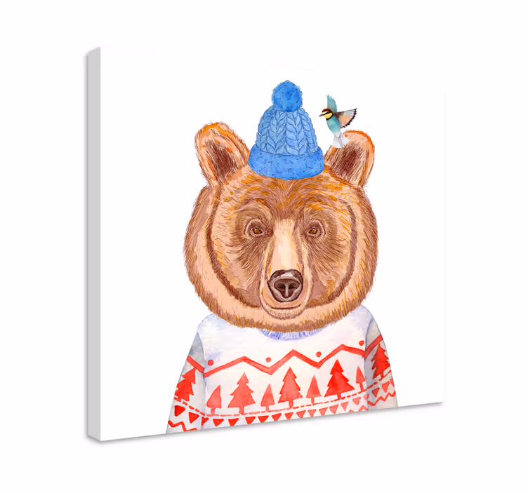 Wandbild tier bärenillustration im charmanten stil - TenStickers