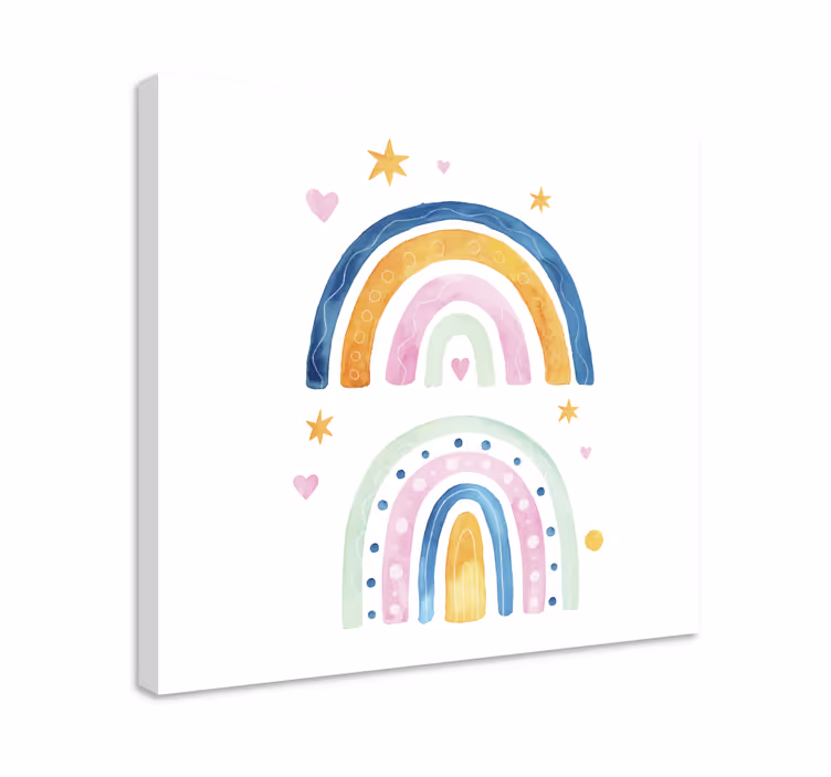 Leinwandbild Kinderzimmer Aquarell regenbögen - TenStickers