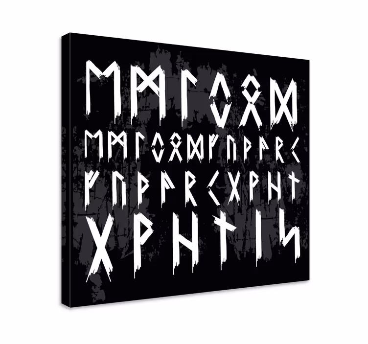 Leinwandbild skandinavisch Wikinger alphabet jahrgang - TenStickers