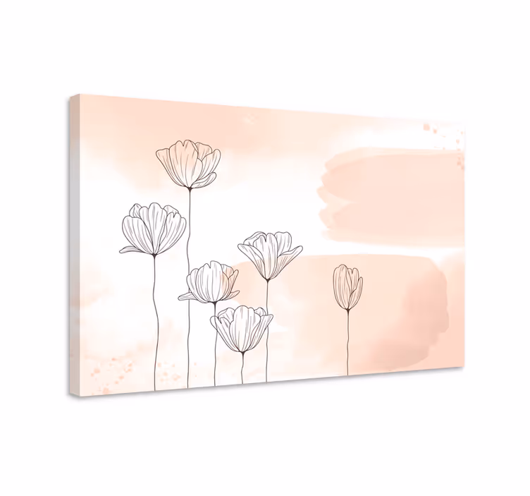 Leinwandbild Blume Blumen linie - TenStickers