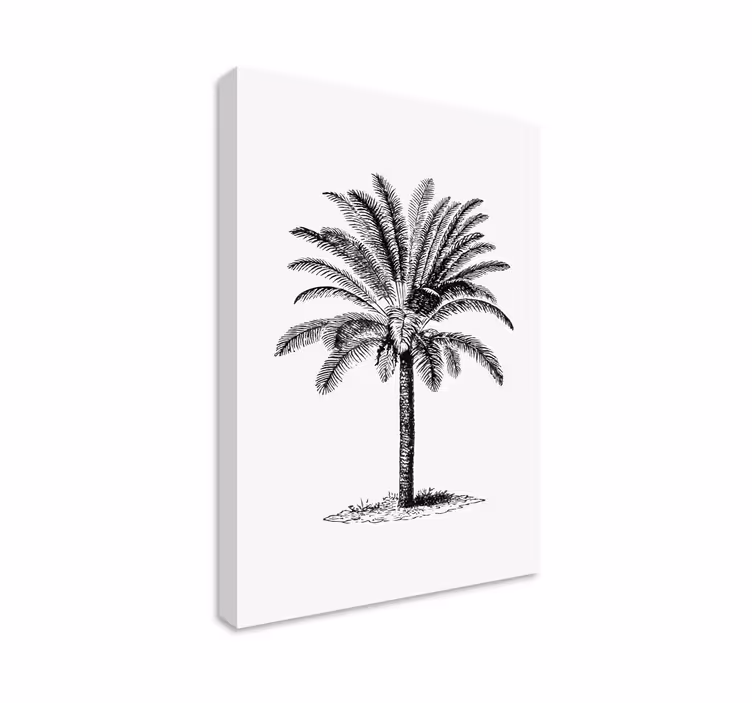 Wandbild Baum Palmen-tinte-silhouette - TenStickers