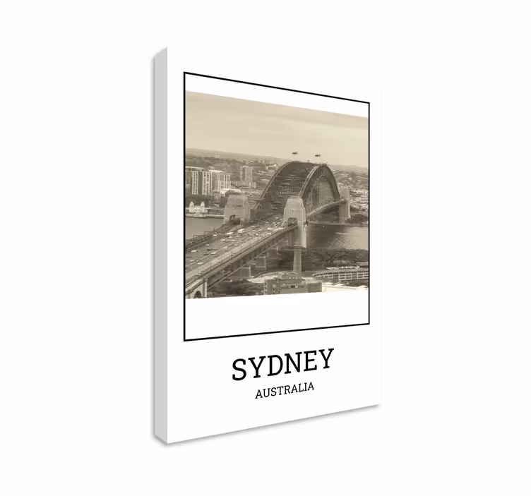 Leinwandbild sydney, weiß und schwarz - TenStickers