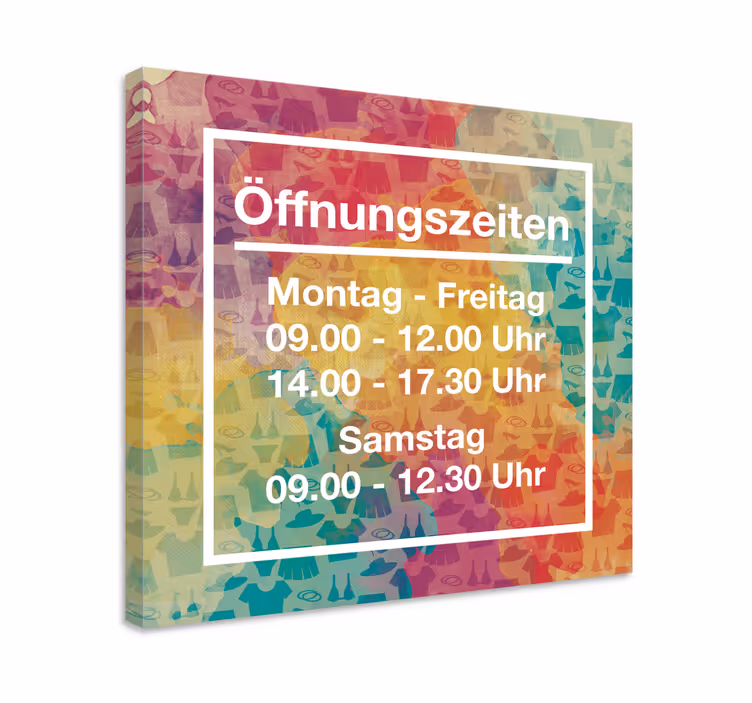 Leinwandbild personalisiert Öffnungszeiten  - TenStickers
