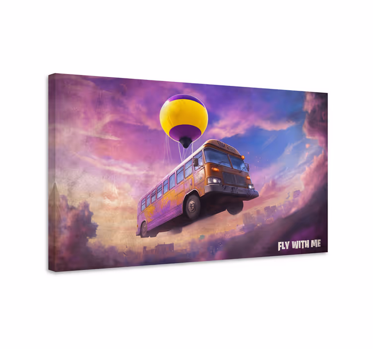 Videospiele Leinwandbilder ein Bus flog über die Stadt, die Passa - TenStickers