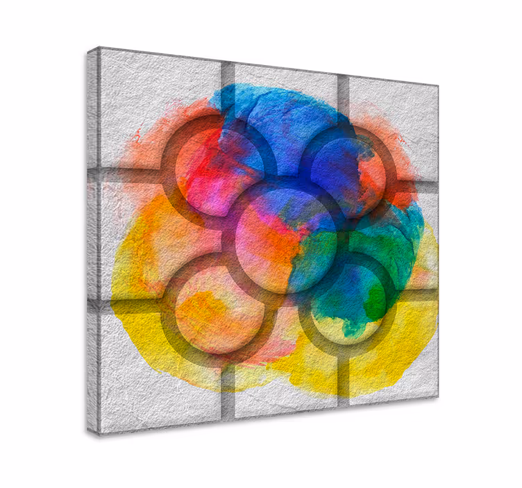Wandbilder Vintage bunte Bilbao Pflastersteine - TenStickers