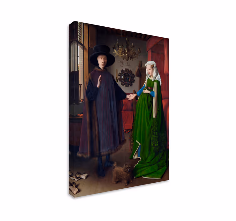 Kunst auf Leinwand die Arnolfini-Porträtmalerei ist ein Ölgemälde - TenStickers