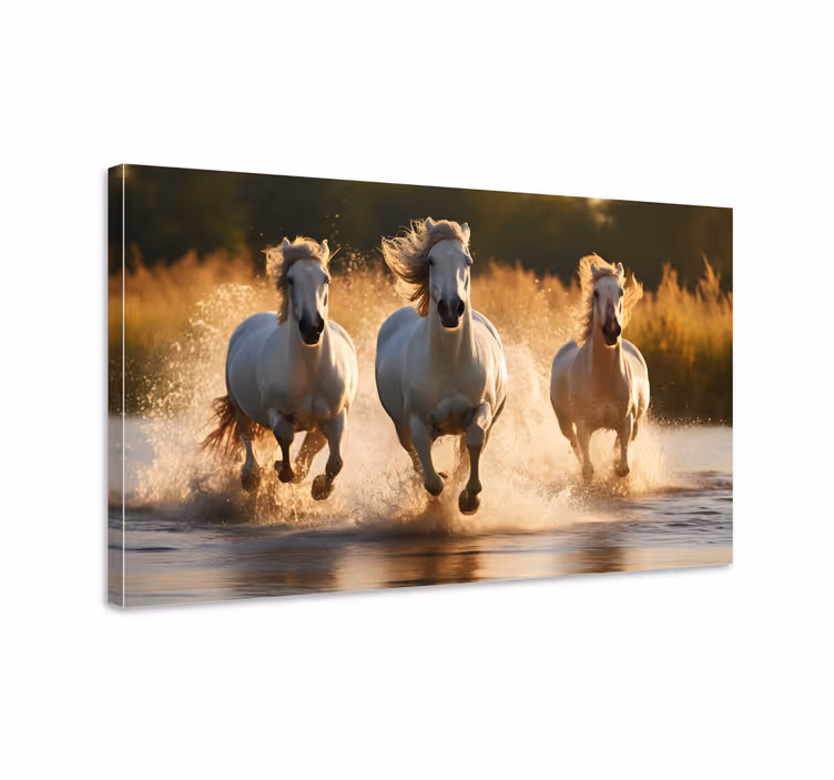 Wandbild Wohnzimmer pferde laufen - TenStickers