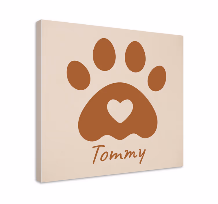 Leinwandbild personalisiert pfote mit namen - TenStickers