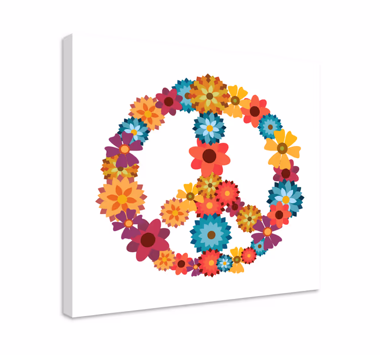 Leinwandbild Blume hippie-symbol - TenStickers