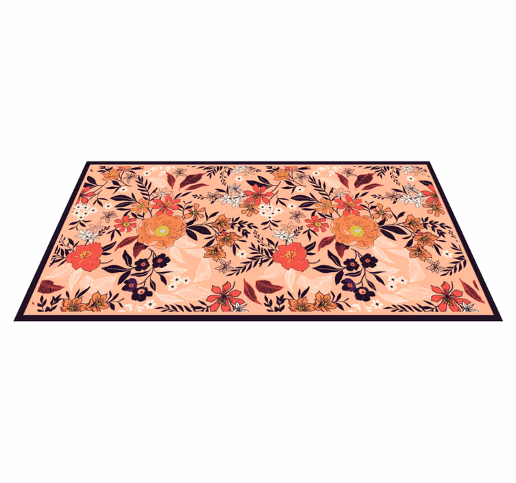 Vinyl Teppich Blumen wandteppich mit botanischem garten - TenStickers