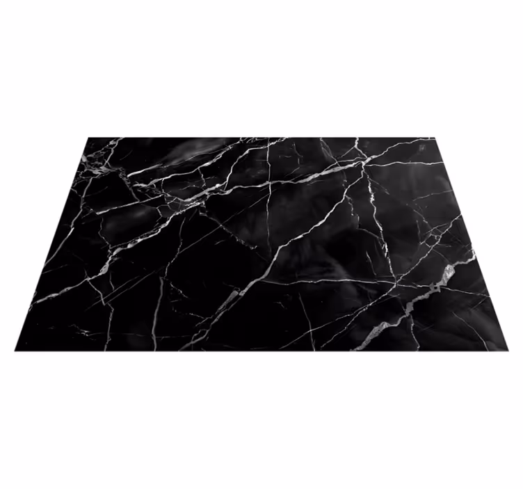 Vinyl Teppich schwarz Marmorimitation - TenStickers