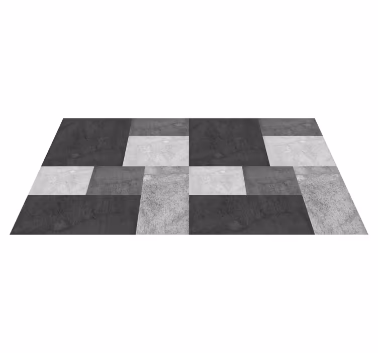 Vinyl Teppich schwarz modernes quadrate Design - TenStickers