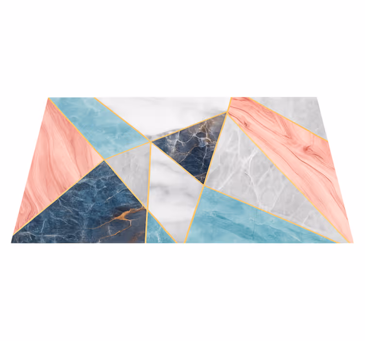 Vinyl Teppich Marmor buntes geometrisches design - TenStickers