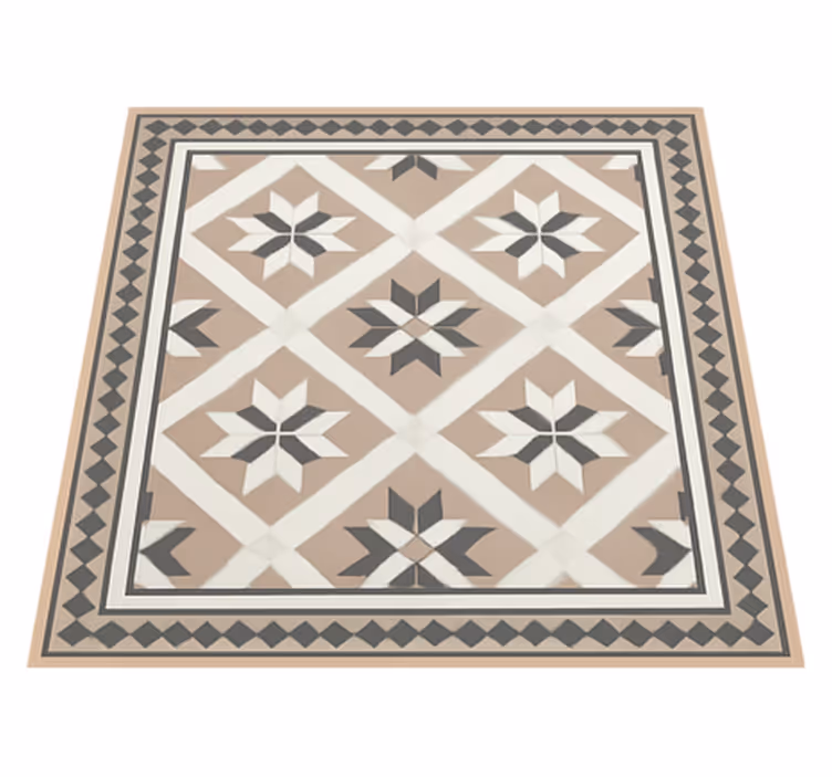 Vinyl Teppich Fliesenoptik beige marokkanischer stil - TenStickers