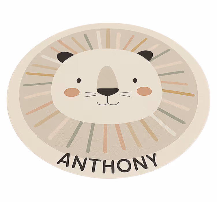 Vinyl Teppich kindlich benutzerdefinierter beige löwe - TenStickers