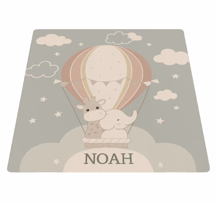 Vinyl teppich kindlich mit pastellfarbenem luftballon - TenStickers