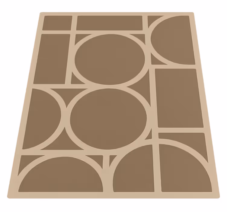 Vinyl Teppich quadratisch beiges geometrisches design - TenStickers