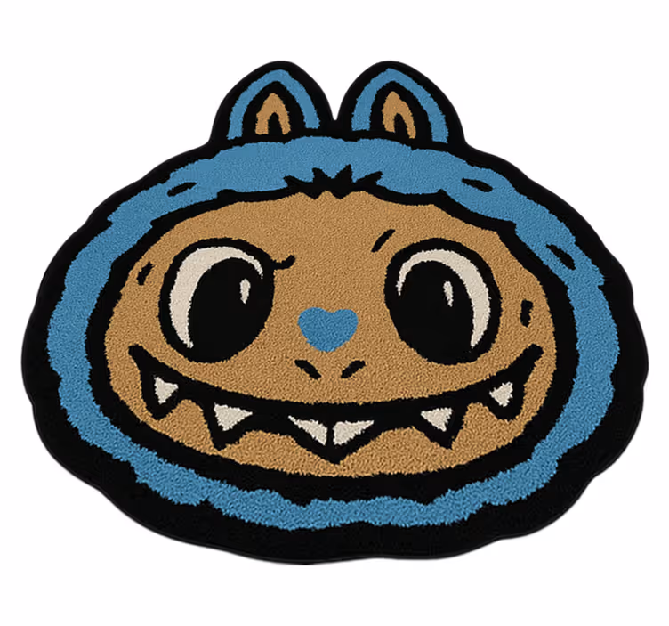 Vinyl Teppich kindlich blaues labubu-design - TenStickers