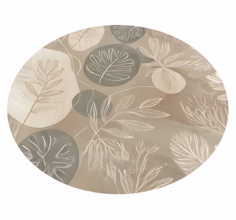 Vinyl Teppich Esszimmer neutrale botanische zusammenfassung - TenStickers
