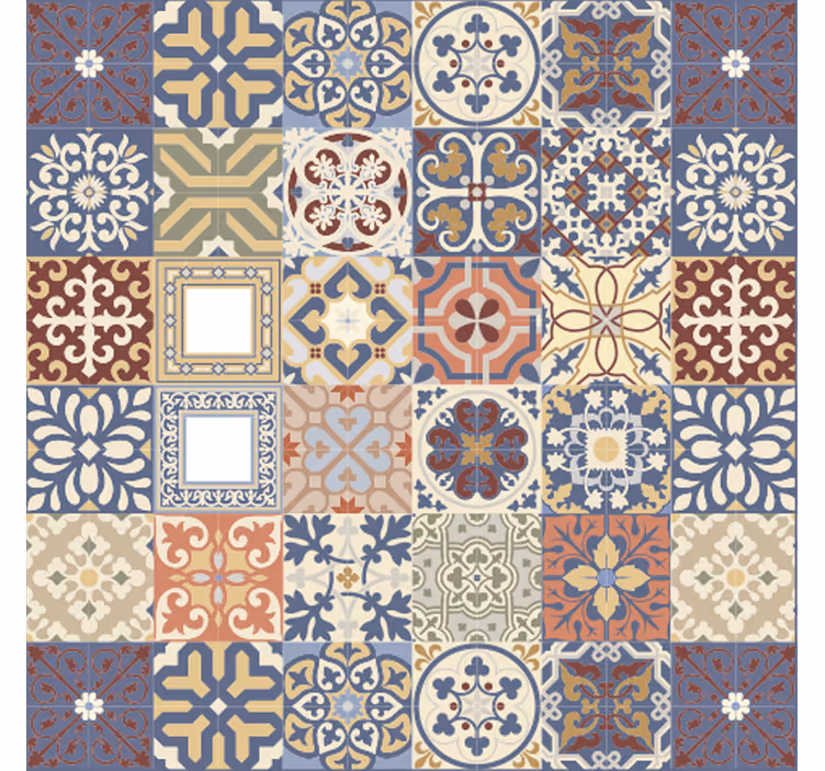 Vinyl Teppich Fliesenoptik einfaches portugiesisches muster - TenStickers