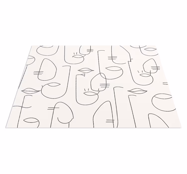 Vinyl teppich küche mit abstrakten gesichtsteilen - TenStickers