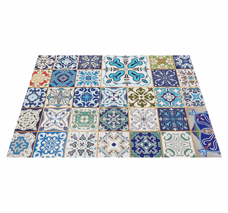 Vinyl teppich wohnzimmer mediterranes mosaikmatte - TenStickers