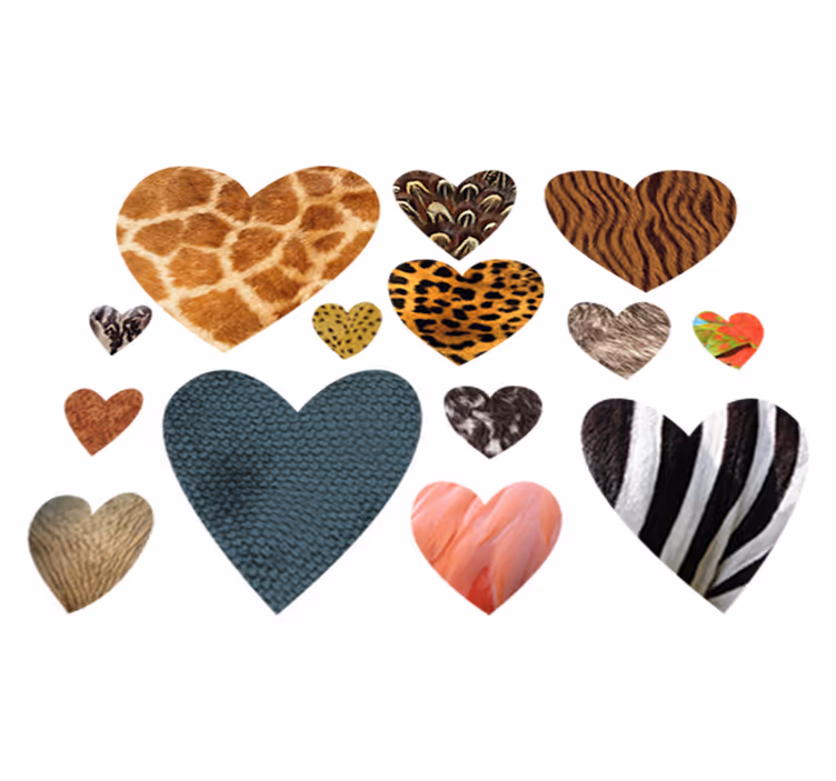 Vinyl teppich tiere mit herzchen im tierdesign - TenStickers