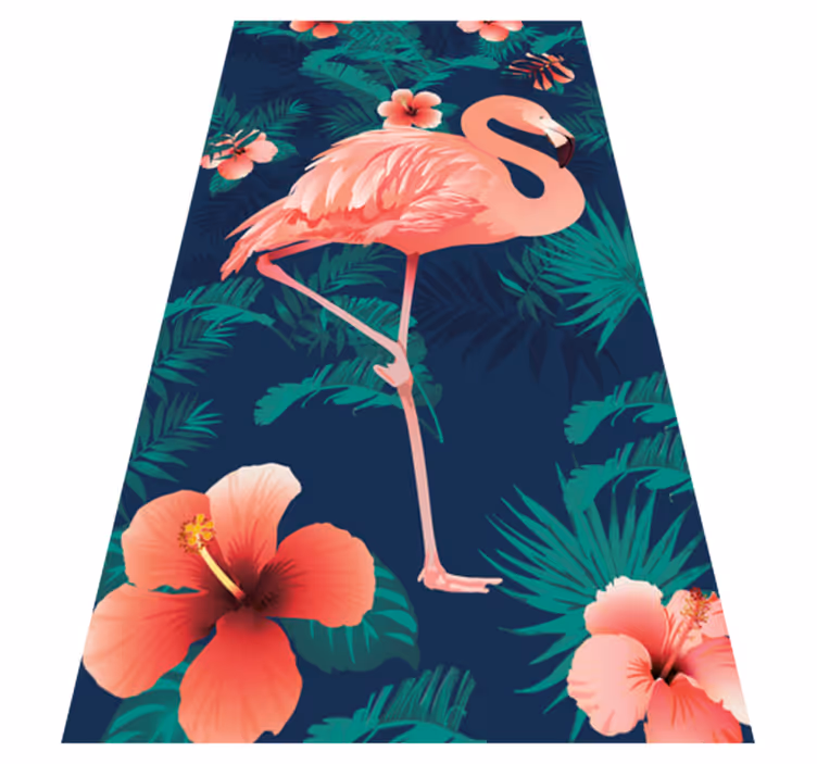 Vinyl teppich tiere tropische rosa flamingos - TenStickers