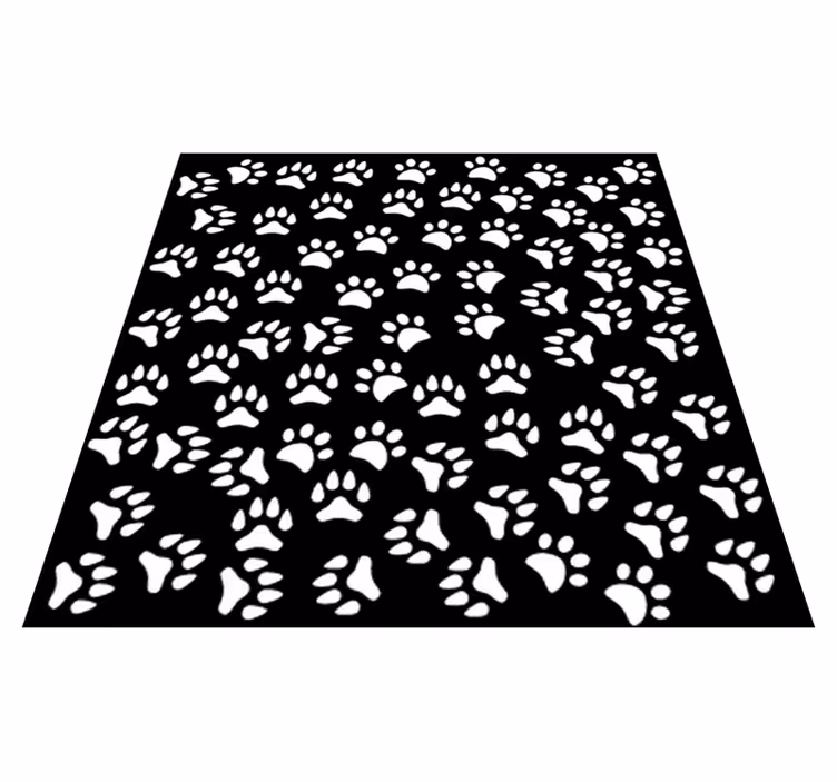 Vinyl teppich tiere in weiß mit tiermotiven - TenStickers