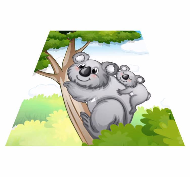 Vinyl teppich tiere koala mutter und baby - TenStickers