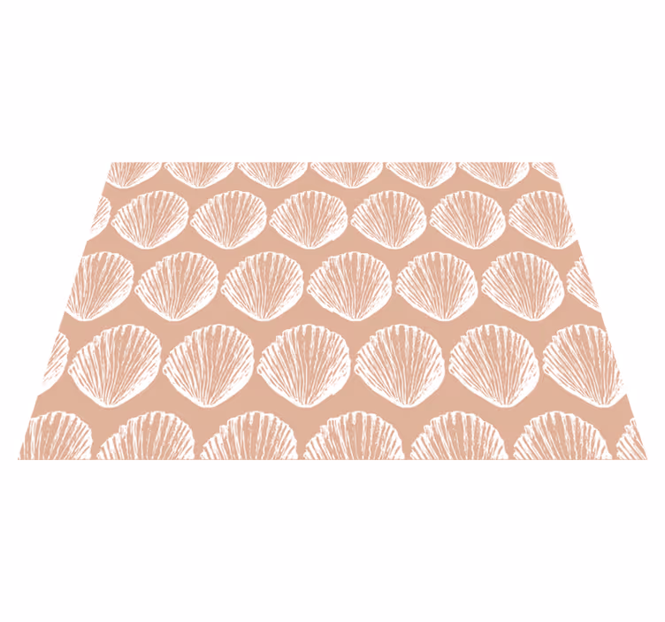 Vinyl teppich tiere mit retro muschel-muster beige - TenStickers