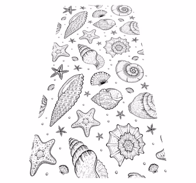 Vinyl teppich tiere meeresleben und muscheln - TenStickers