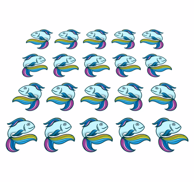 Vinyl teppich tiere blaue neonfische - TenStickers