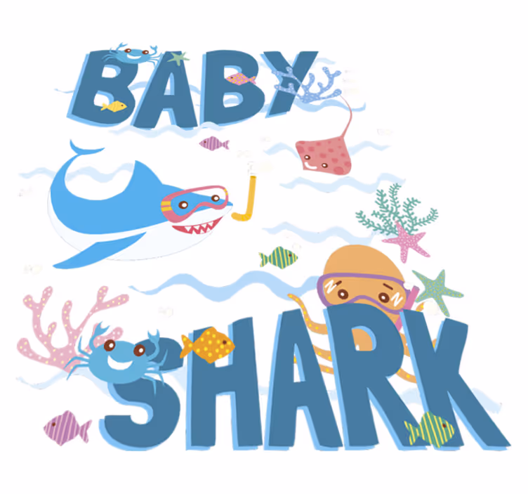 Vinyl teppich tiere babyblauer hai - TenStickers