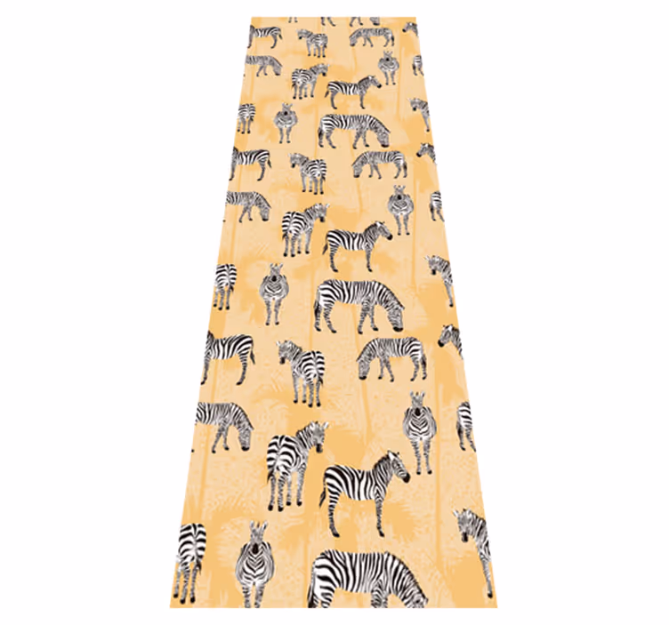 Vinyl teppich tiere zebra und palmen - TenStickers