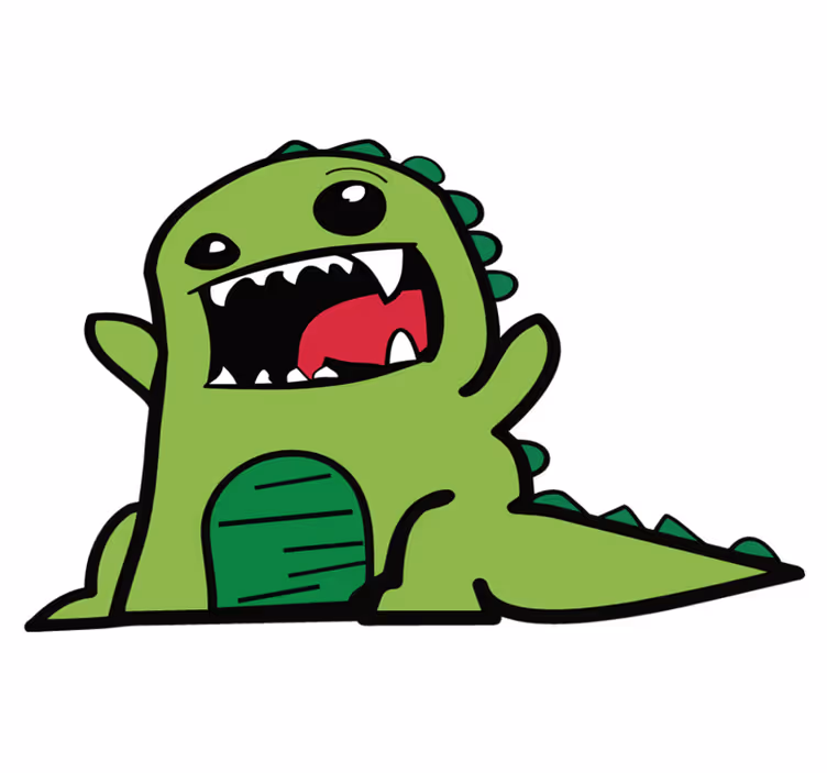 Vinyl teppich tiere grünes dinosaurier-kritzelmonster - TenStickers