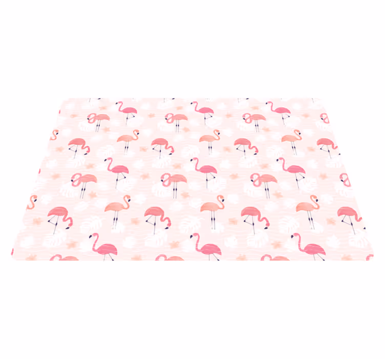 Vinyl teppich tiere mit rosa flamingo-motiven - TenStickers