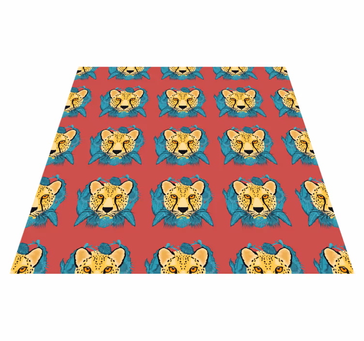 Vinyl teppich tiere im orientalischen leoparden-design - TenStickers