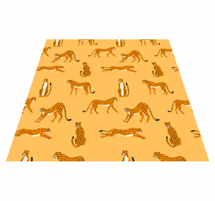 Vinyl teppich tiere gelbe leoparden grafikmuster - TenStickers