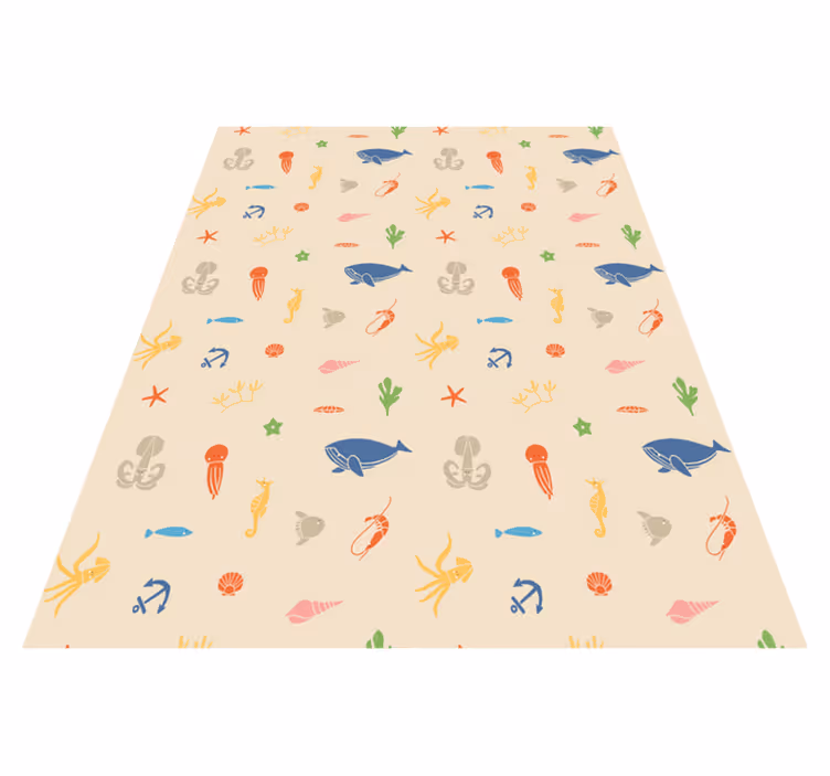 Vinyl teppich tiere mit maritimen mustern - TenStickers