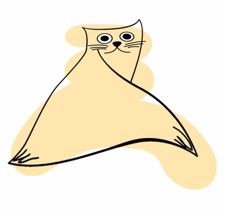 Vinyl teppich tiere beige bemalte katze - TenStickers