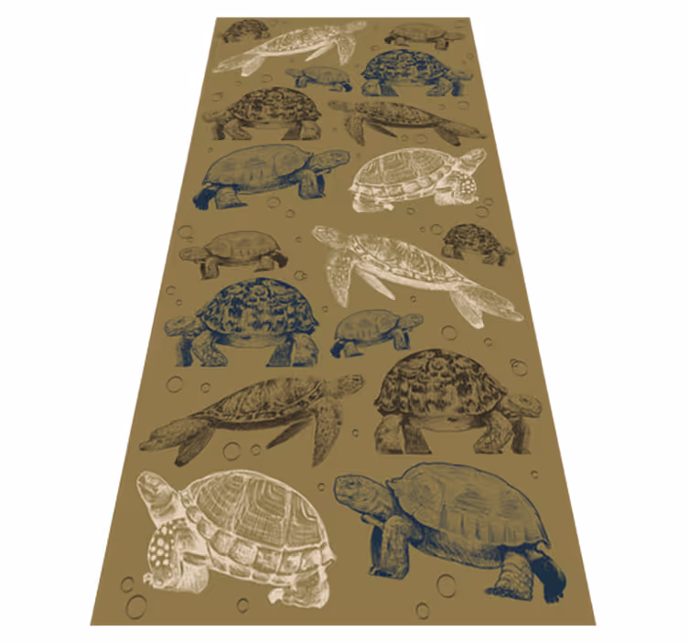 Vinyl teppich tiere mit beigem hintergrund schildkröten - TenStickers