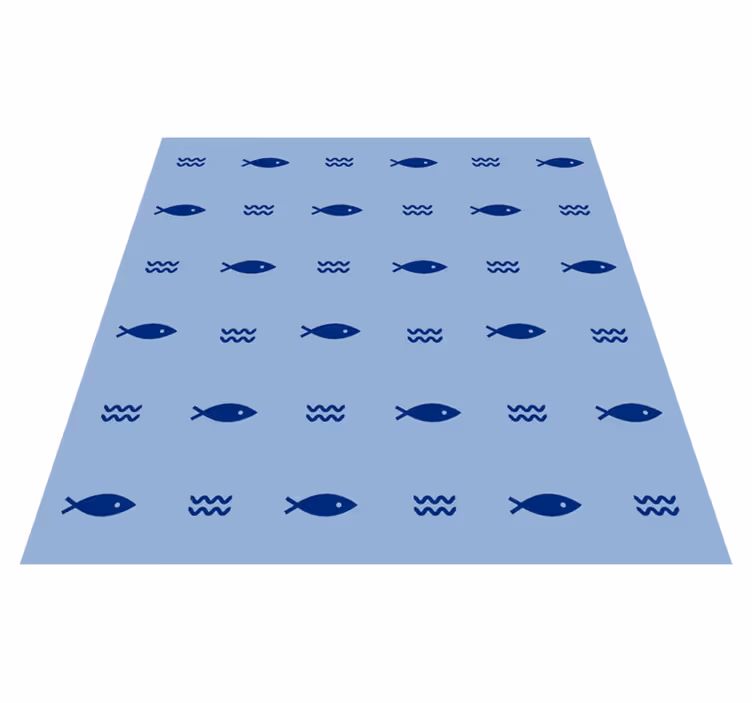 Vinyl teppich tiere mit minimalistischem fischmuster - TenStickers