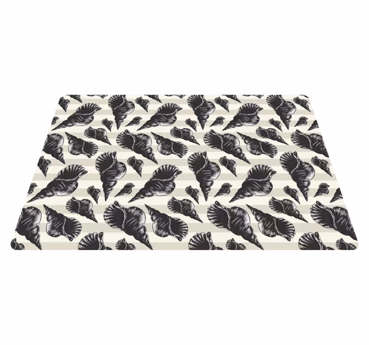 Vinyl teppich tiere handgezeichnete muscheln vintage - TenStickers