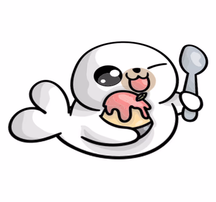 Vinyl teppich tiere anime baby-robbe - TenStickers