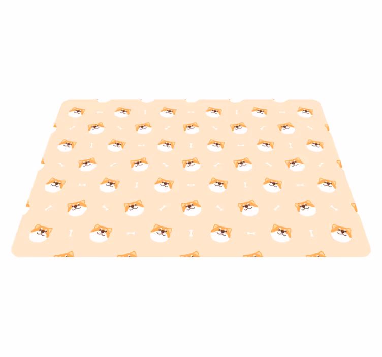 Vinyl teppich tiere mit niedlichem hundegesicht cartoon - TenStickers