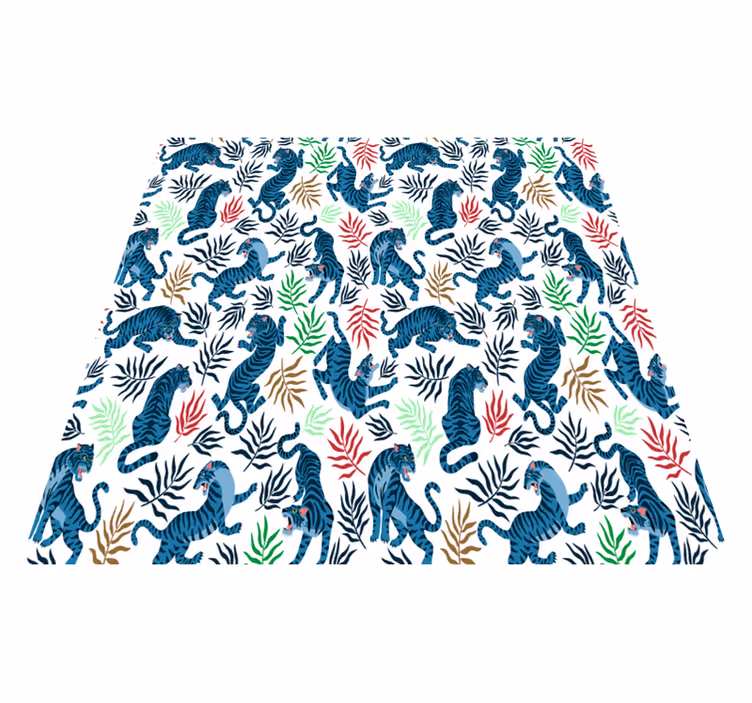 Vinyl teppich tiere bunte und gefährliche leoparden - TenStickers